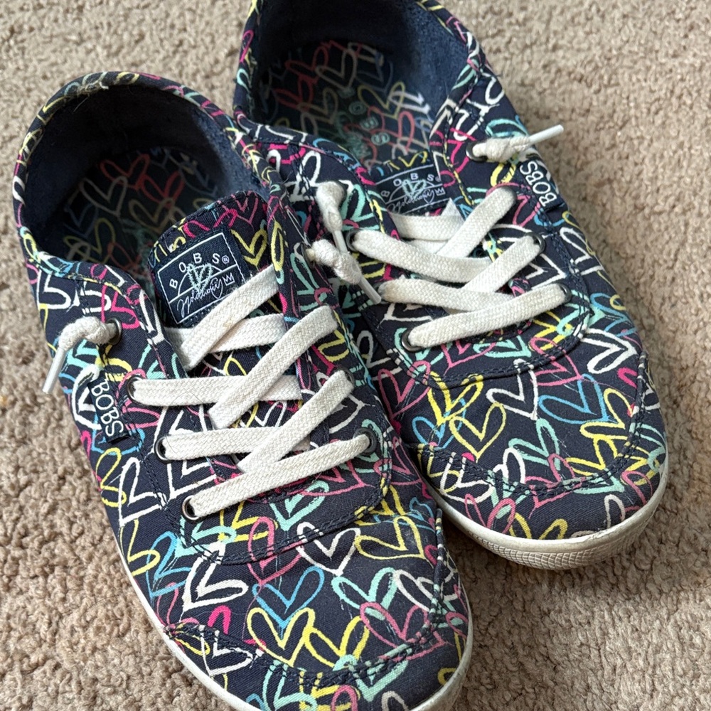 BOBS from Skechers Multicolor Heart Sneakers